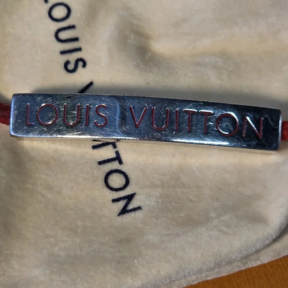 Louis Vuitton Adjustable Bracelet Space Lv M67418 Red W/ Cover & Box